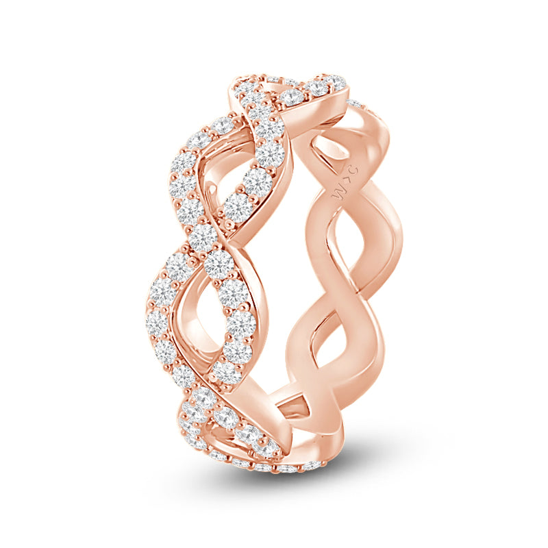 Round Diamond Full Infinity Ring with 18KT Rose Gold / Lab / 1 1/10 Cut Diamond in 14KT Rose Gold / Lab / 1 1/10 view 2
