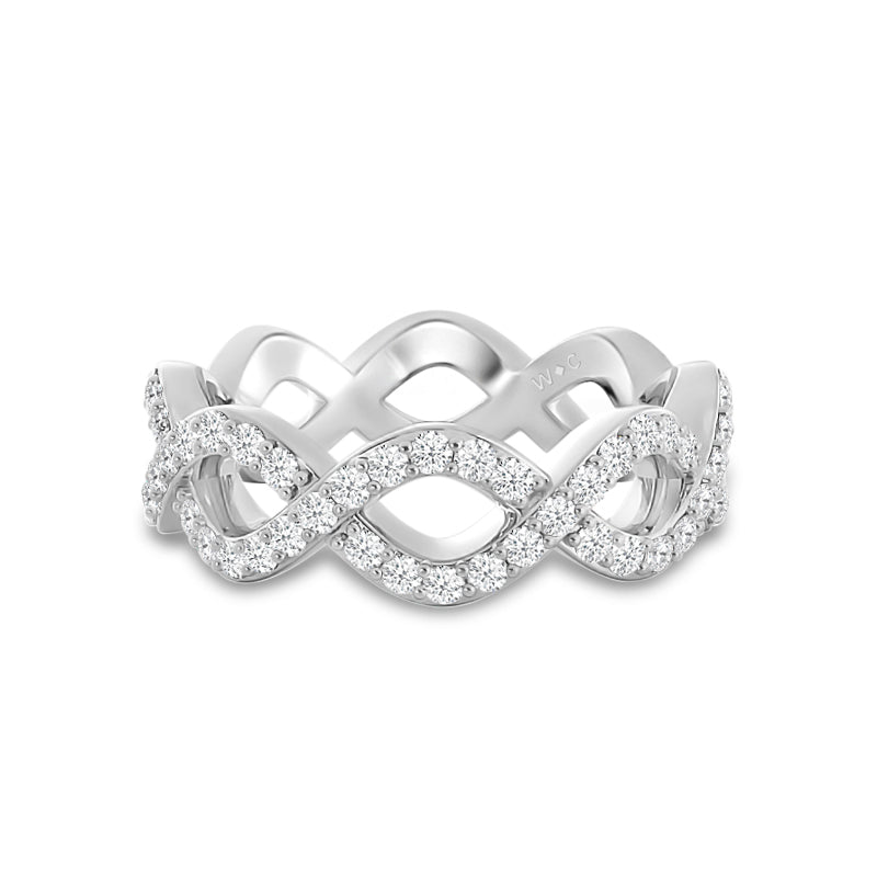 Round Diamond Full Infinity Ring with Platinum / Lab / 1 1/10 Cut Diamond in 14KT Platinum / Lab / 1 1/10 view 1
