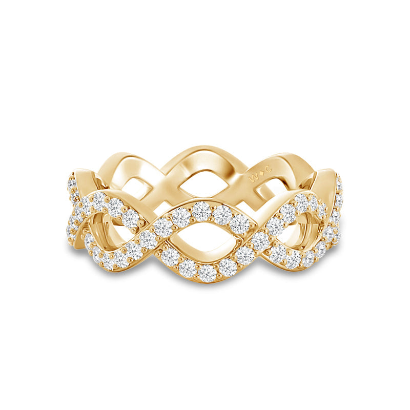 Round Diamond Full Infinity Ring with 18KT Yellow Gold / Lab / 1 3/8 Cut Diamond in 14KT Yellow Gold / Lab / 1 3/8 view 1
