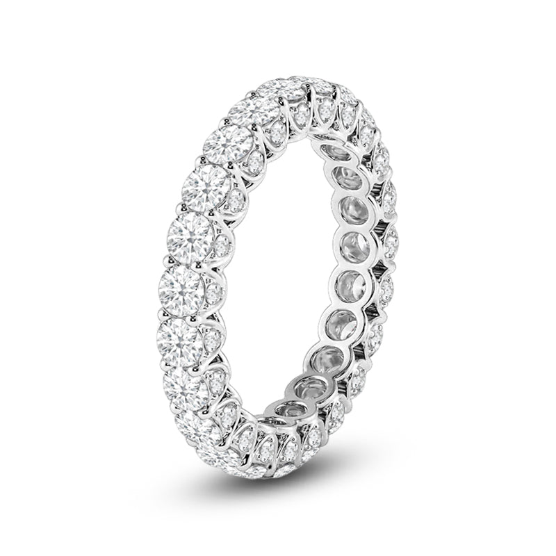 Three-Sided Round Diamond Eternity Ring with Platinum / Lab / 2 1/8 Cut Diamond in 14KT Platinum / Lab / 2 1/8 view 2
