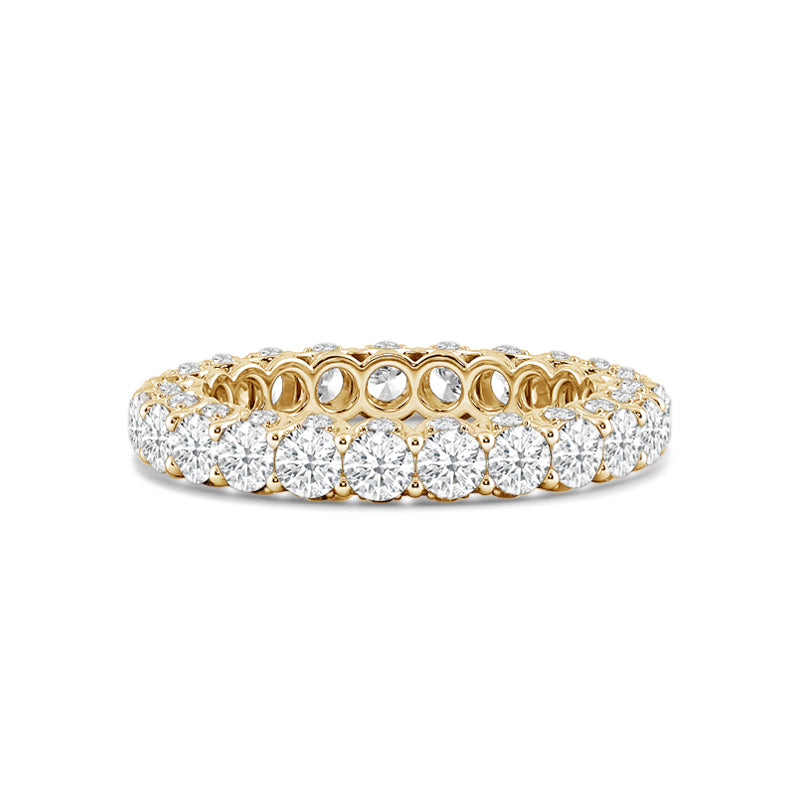 Three-Sided Round Diamond Eternity Ring with 18KT Yellow Gold / Lab / 2 1/8 Cut Diamond in 14KT Yellow Gold / Lab / 2 1/8 view 1
