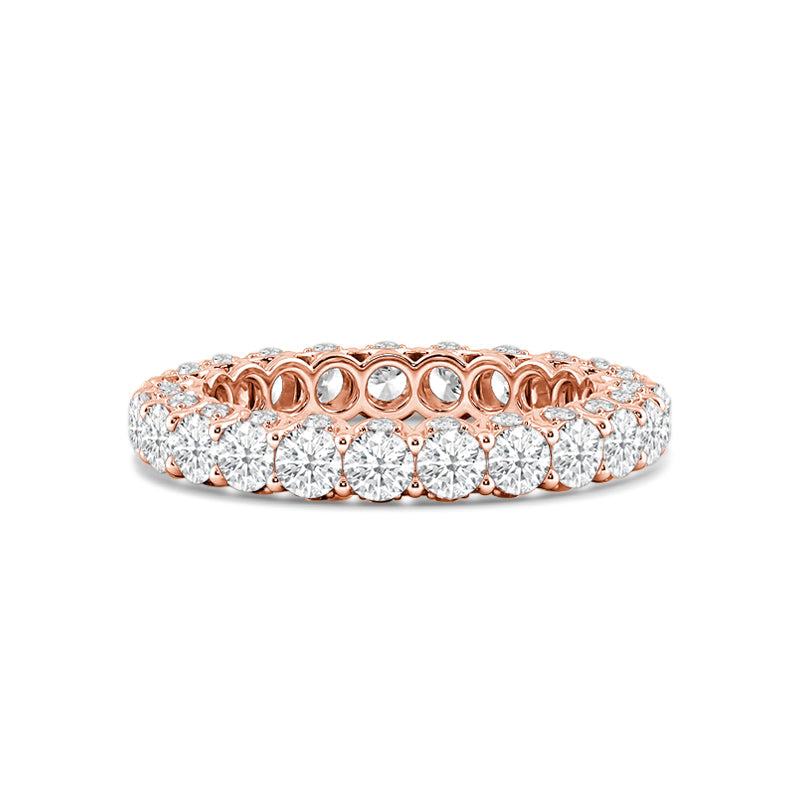 Three-Sided Round Diamond Eternity Ring with 18KT Rose Gold / Lab / 3 1/3 Cut Diamond in 14KT Rose Gold / Lab / 3 1/3 view 1
