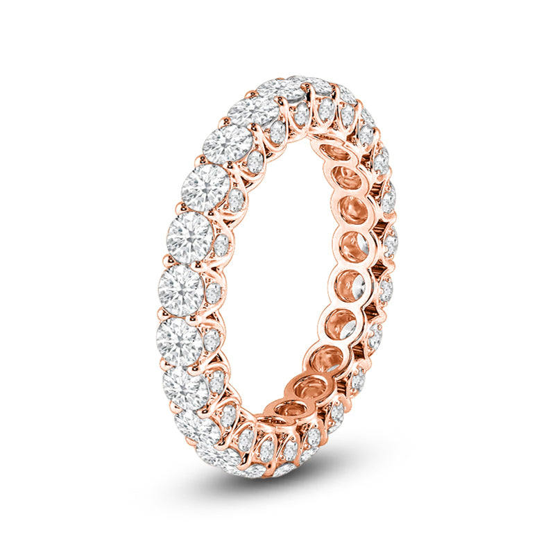Three-Sided Round Diamond Eternity Ring with 18KT Rose Gold / Lab / 3 1/3 Cut Diamond in 14KT Rose Gold / Lab / 3 1/3 view 2
