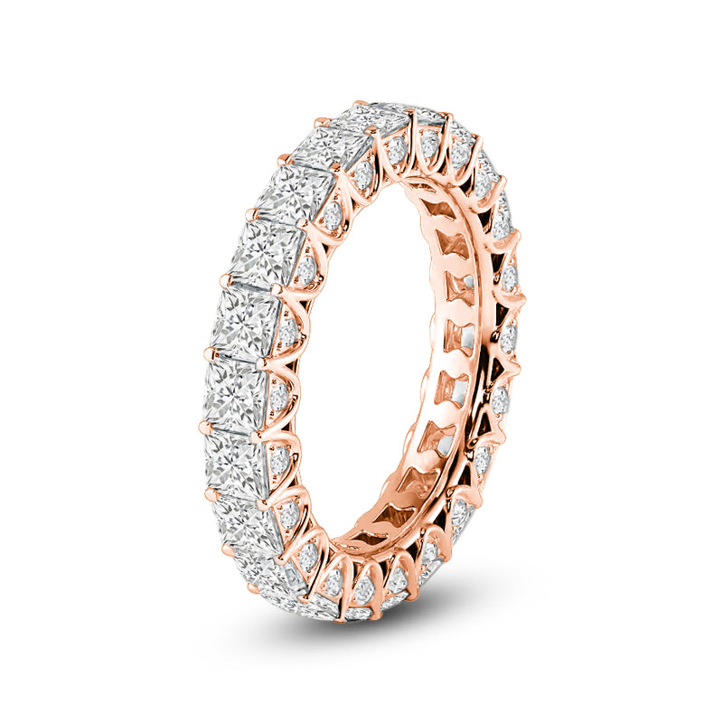 Three-Sided Princess Diamond Eternity Ring with 18KT Rose Gold / Lab / 3 1/3 Cut Diamond in 14KT Rose Gold / Lab / 3 1/3 view 2
