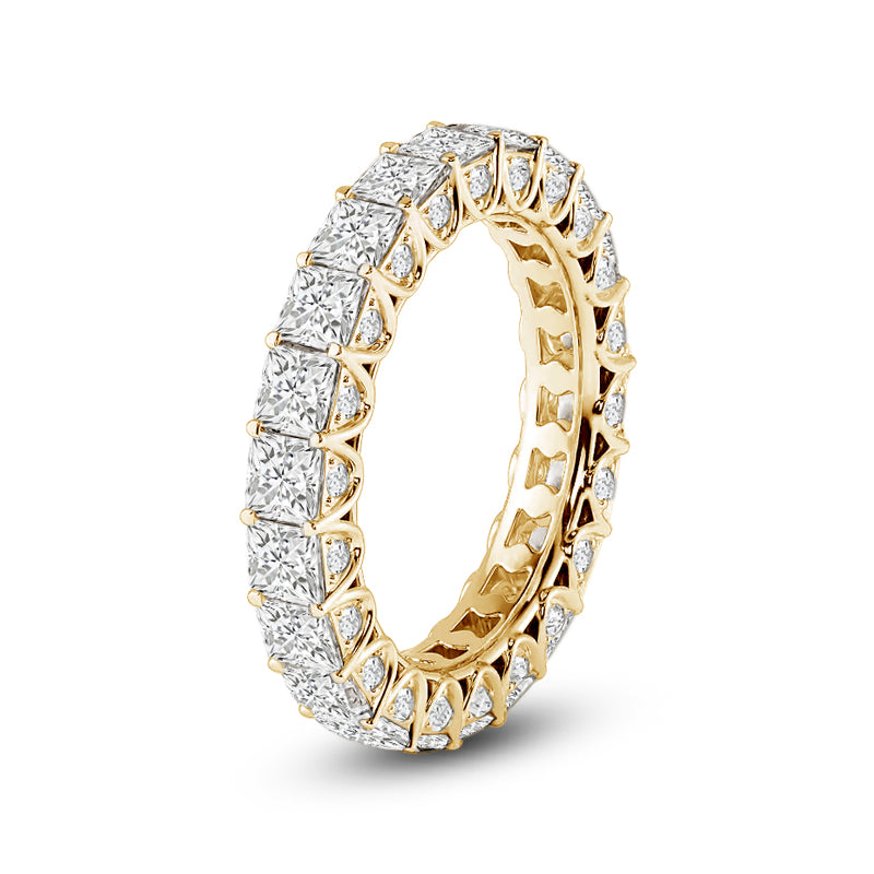 Three-Sided Princess Diamond Eternity Ring with 18KT Yellow Gold / Lab / 3 1/3 Cut Diamond in 14KT Yellow Gold / Lab / 3 1/3 view 2
