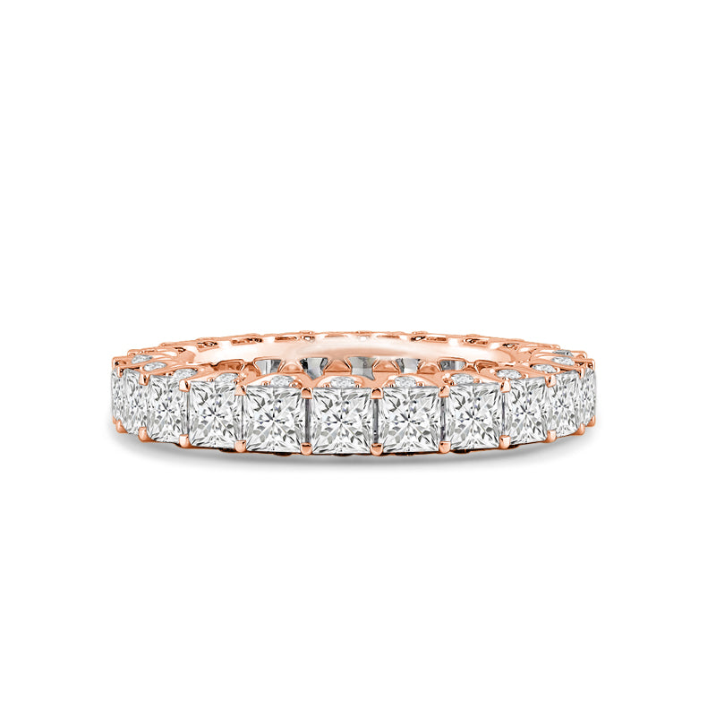 Three-Sided Princess Diamond Eternity Ring with 18KT Rose Gold / Lab / 4 1/4 Cut Diamond in 14KT Rose Gold / Lab / 4 1/4 view 1
