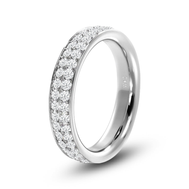 Double Row Round Diamond Eternity Ring with Platinum / Lab / 1 3/8 Cut Diamond in 14KT Platinum / Lab / 1 3/8 view 2
