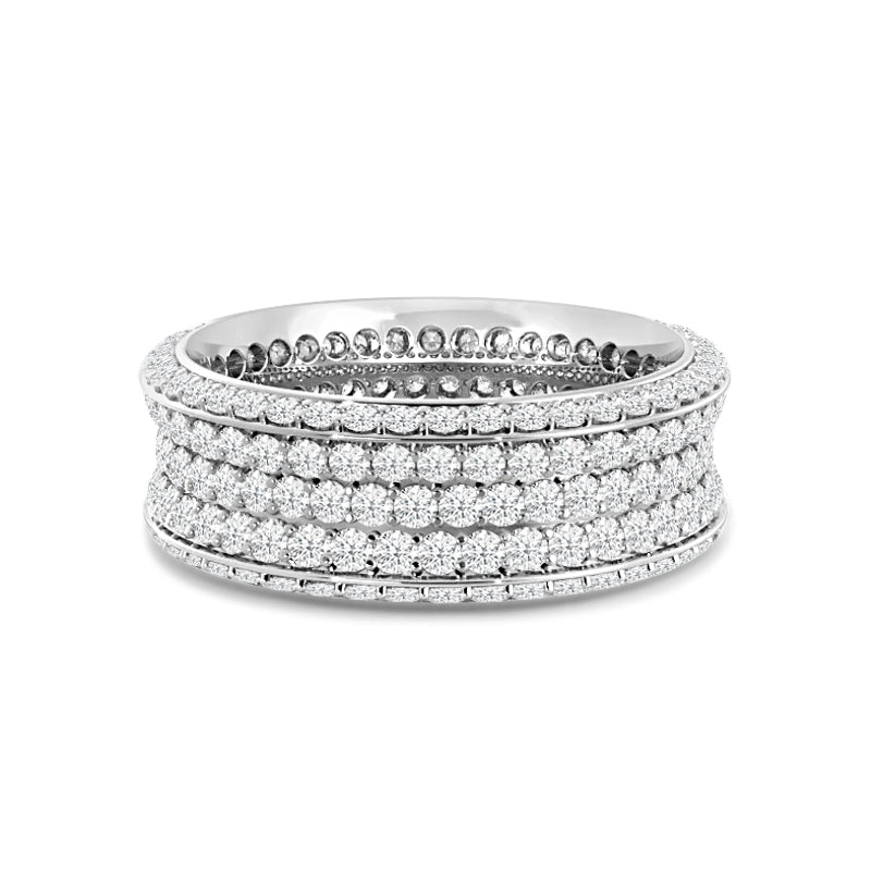 Five Row Diamond Wide Eternity Ring with Platinum / Lab / 2 Cut Diamond in 14KT Platinum / Lab / 2 view 1
