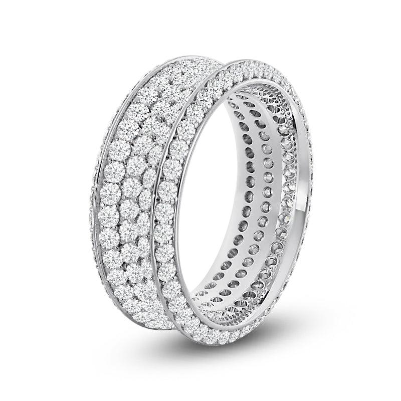 Five Row Diamond Wide Eternity Ring with Platinum / Lab / 2 Cut Diamond in 14KT Platinum / Lab / 2 view 2

