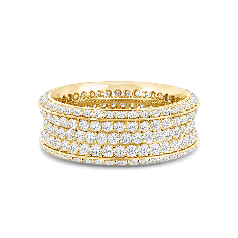 Five Row Diamond Wide Eternity Ring with 18KT Yellow Gold / Lab / 2 Cut Diamond in 14KT Yellow Gold / Lab / 2 view 1
