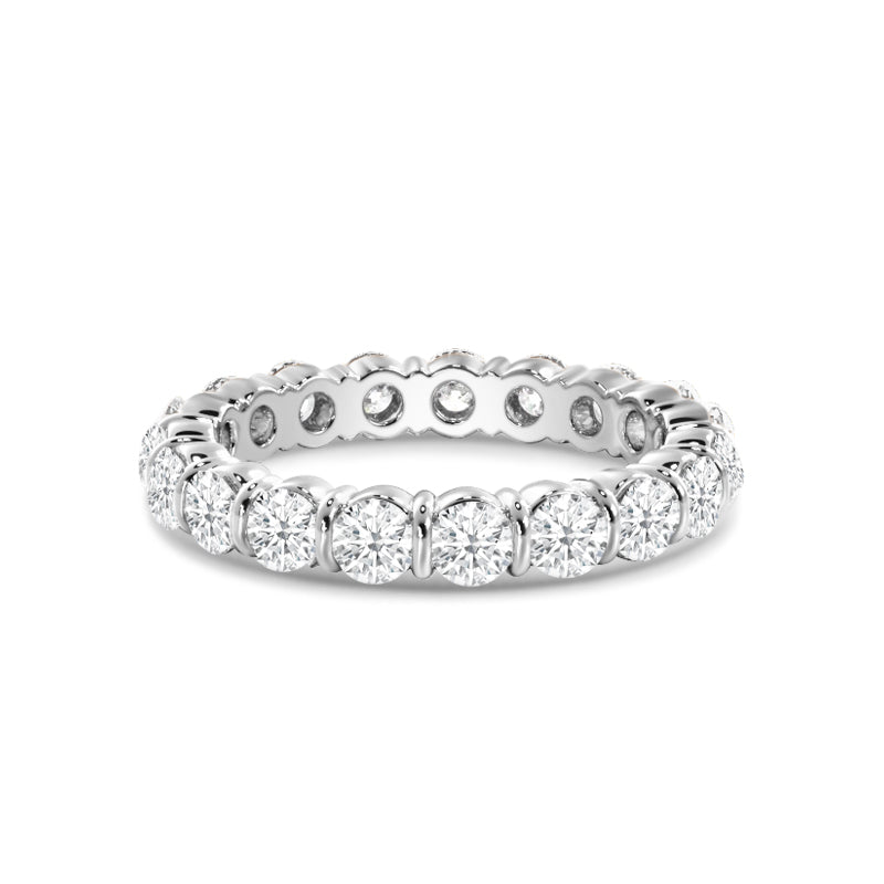 Bar Set Round Diamond Eternity Ring with Platinum / Lab / 2 1/3 Cut Diamond in 14KT Platinum / Lab / 2 1/3 view 1
