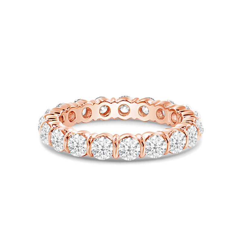 Bar Set Round Diamond Eternity Ring with 18KT Rose Gold / Lab / 3 3/8 Cut Diamond in 14KT Rose Gold / Lab / 3 3/8 view 1
