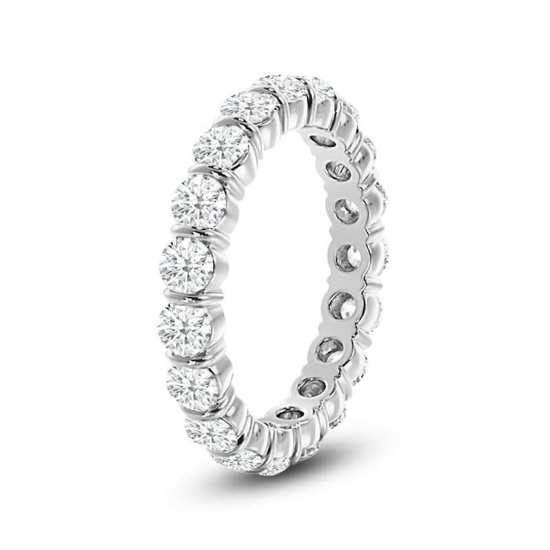 Bar Set Round Diamond Eternity Ring with Platinum / Lab / 3 3/8 Cut Diamond in 14KT Platinum / Lab / 3 3/8 view 2
