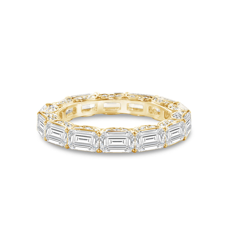 East-West Sash-Set Emerald Cut Diamond Eternity Ring with 18KT Yellow Gold / Lab / 4 5/8 Cut Diamond in 14KT Yellow Gold / Lab / 4 5/8 view 1
