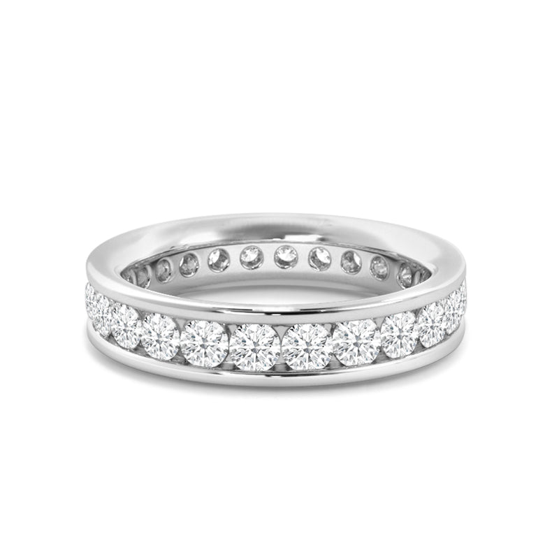Single Row Channel Set Round Diamond Eternity Ring with Platinum / Lab / 5/8 Cut Diamond in 14KT Platinum / Lab / 5/8 view 1
