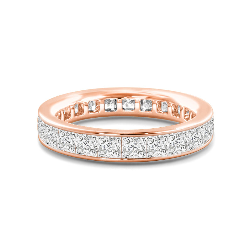 Channel Set Princess Diamond Full Eternity Ring with 18KT Rose Gold / Lab / 2 1/4 Cut Diamond in 14KT Rose Gold / Lab / 2 1/4 view 1
