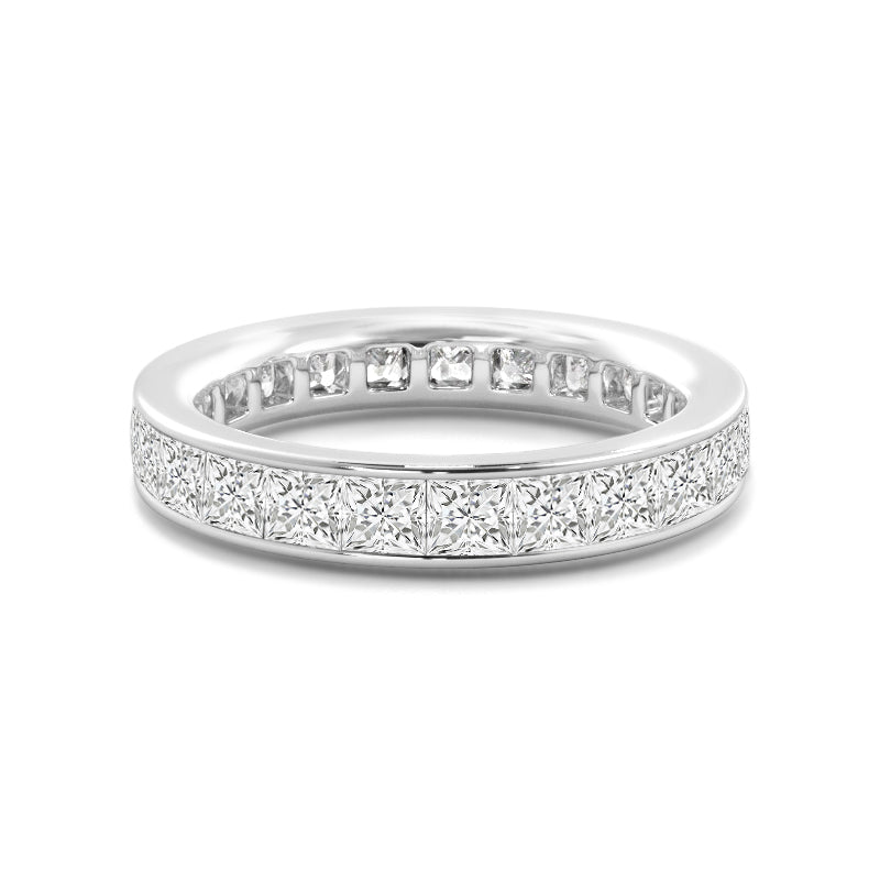 Channel Set Princess Diamond Full Eternity Ring with Platinum / Lab / 2 1/4 Cut Diamond in 14KT Platinum / Lab / 2 1/4 view 1
