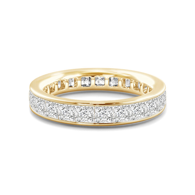 Channel Set Princess Diamond Full Eternity Ring with 18KT Yellow Gold / Lab / 2 7/8 Cut Diamond in 14KT Yellow Gold / Lab / 2 7/8 view 1
