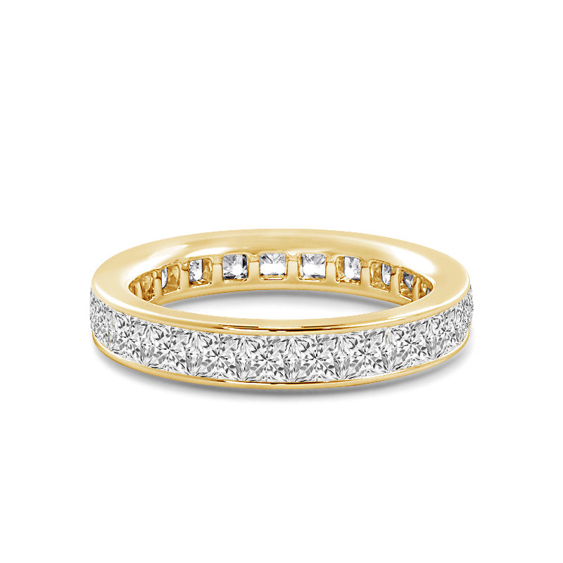 Channel Set Princess Diamond Full Eternity Ring with 18KT Yellow Gold / Lab / 3 Cut Diamond in 14KT Yellow Gold / Lab / 3 view 1
