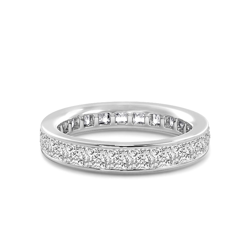 Channel Set Princess Diamond Full Eternity Ring with Platinum / Lab / 4 1/5 Cut Diamond in 14KT Platinum / Lab / 4 1/5 view 1

