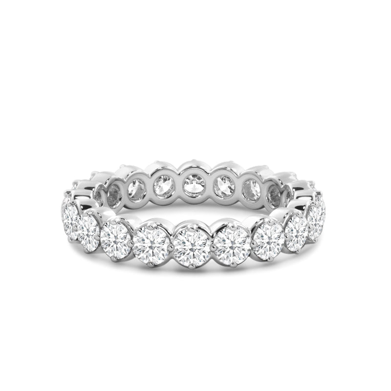 Scalloped Compass Prong Diamond Eternity Ring with Platinum / Lab / 1 3/8 Cut Diamond in 14KT Platinum / Lab / 1 3/8 view 1
