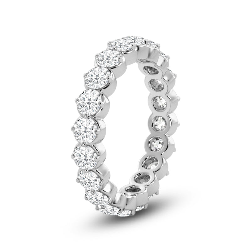 Scalloped Compass Prong Diamond Eternity Ring with Platinum / Lab / 1 3/8 Cut Diamond in 14KT Platinum / Lab / 1 3/8 view 2
