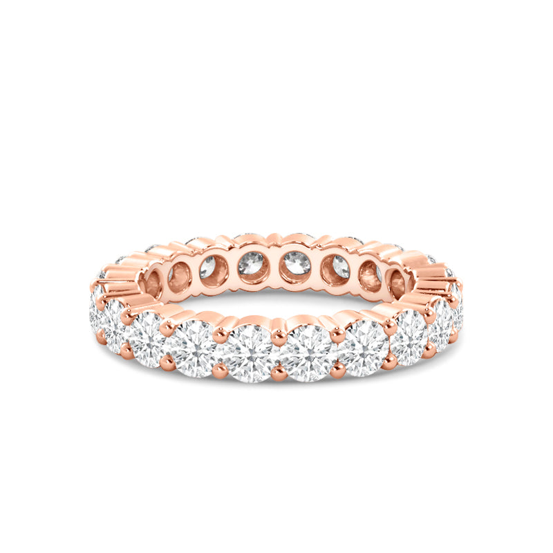 Classic Shared Prong Diamond Eternity Ring with 18KT Rose Gold / Lab / 1/2 Cut Diamond in 14KT Rose Gold / Lab / 1/2 view 1
