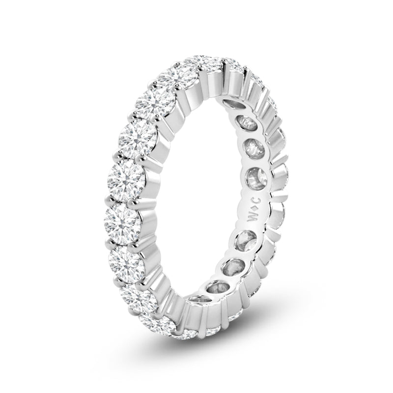 Classic Shared Prong Diamond Eternity Ring with Platinum / Lab / 1/2 Cut Diamond in 14KT Platinum / Lab / 1/2 view 2
