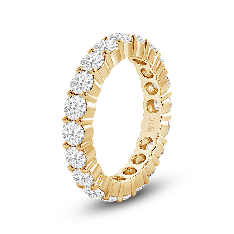 Classic Shared Prong Diamond Eternity Ring with 18KT Yellow Gold / Lab / 1/2 Cut Diamond in 14KT Yellow Gold / Lab / 1/2 view 2
