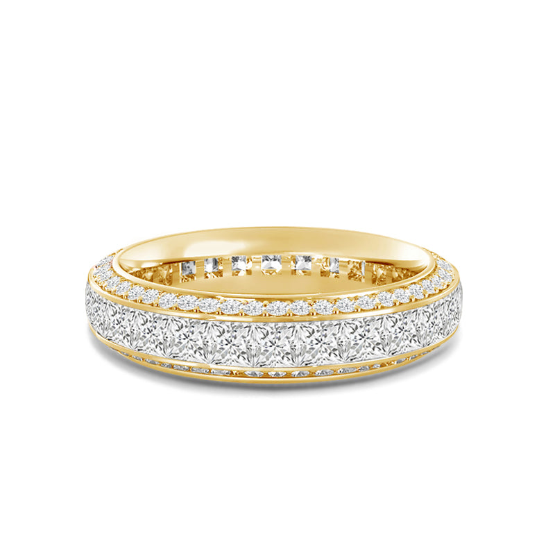Pave Sides Princess Diamond Eternity Ring with 18KT Yellow Gold / Lab / 5 1/8 Cut Diamond in 14KT Yellow Gold / Lab / 5 1/8 view 1

