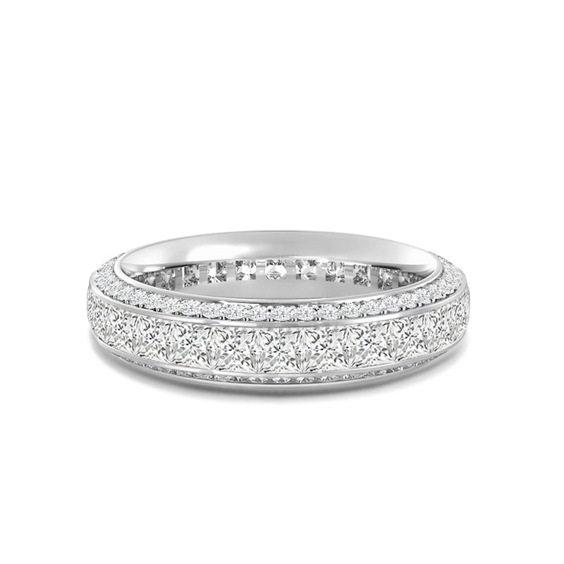 Pave Sides Princess Diamond Eternity Ring with Platinum / Lab / 7 5/8 Cut Diamond in 14KT Platinum / Lab / 7 5/8 view 1
