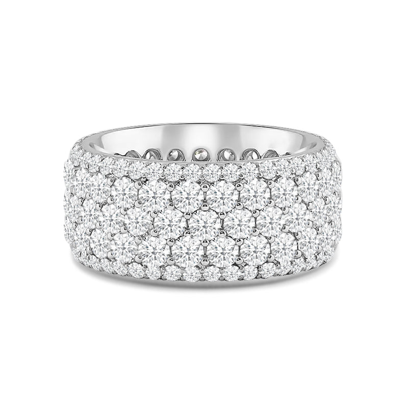 Full Pave Five-Row Diamond Wide Eternity Ring with Platinum / Lab / 5 3/8 Cut Diamond in 14KT Platinum / Lab / 5 3/8 view 1
