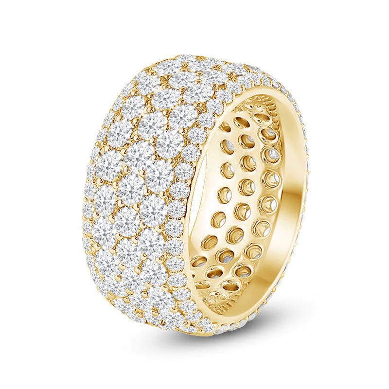 Full Pave Five-Row Diamond Wide Eternity Ring with 18KT Yellow Gold / Lab / 5 3/8 Cut Diamond in 14KT Yellow Gold / Lab / 5 3/8 view 2
