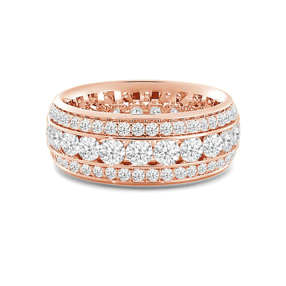 Channel Set Big and Small Diamond Eternity Ring with 18KT Rose Gold / Lab / 1 5/8 Cut Diamond in 14KT Rose Gold / Lab / 1 5/8 view 1
