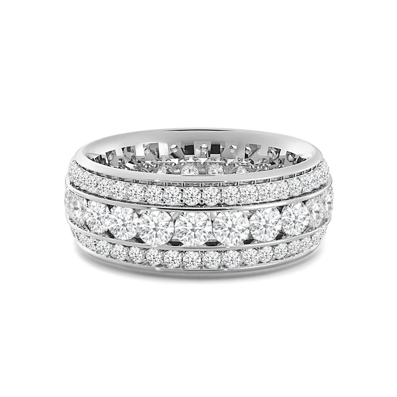 Channel Set Big and Small Diamond Eternity Ring with Platinum / Lab / 3 3/4 Cut Diamond in 14KT Platinum / Lab / 3 3/4 view 1
