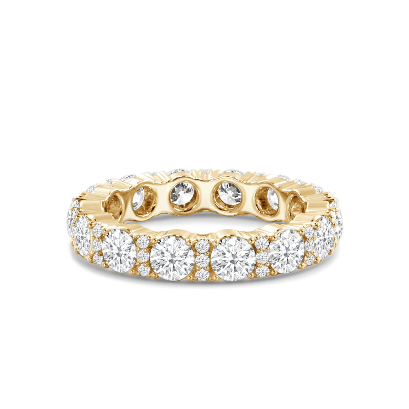 Micro Pave Accent Round Diamond Eternity Ring with 18KT Yellow Gold / Lab / 2 3/8 Cut Diamond in 14KT Yellow Gold / Lab / 2 3/8 view 1
