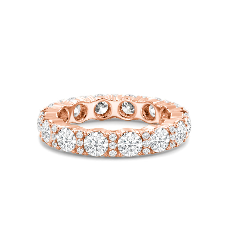 Micro Pave Accent Round Diamond Eternity Ring with 18KT Rose Gold / Lab / 3 1/2 Cut Diamond in 14KT Rose Gold / Lab / 3 1/2 view 1
