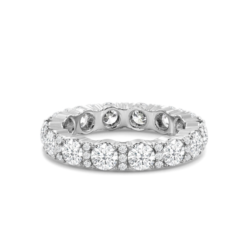 Micro Pave Accent Round Diamond Eternity Ring with Platinum / Lab / 3 1/2 Cut Diamond in 14KT Platinum / Lab / 3 1/2 view 1

