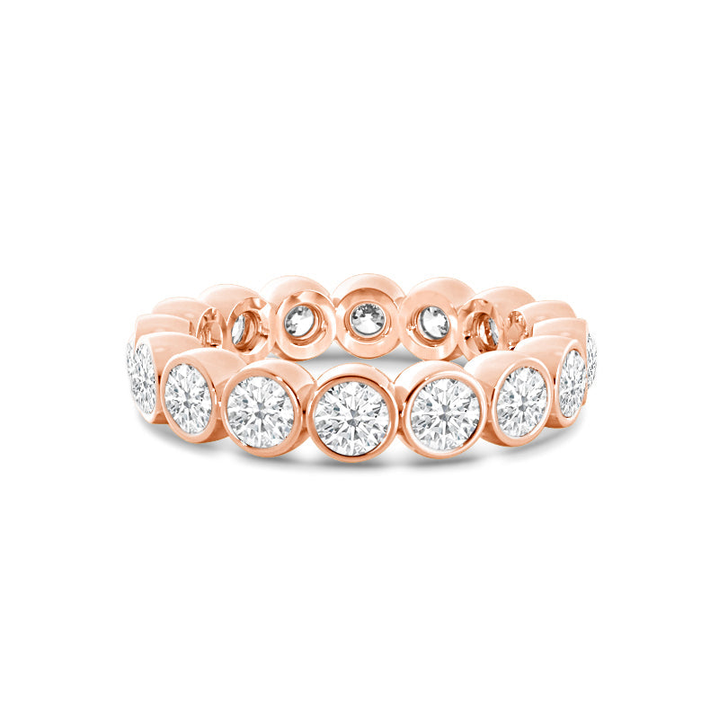 Scalloped Bezel Diamond Eternity Ring with 18KT Rose Gold / Lab / 1 9/10 Cut Diamond in 14KT Rose Gold / Lab / 1 9/10 view 1
