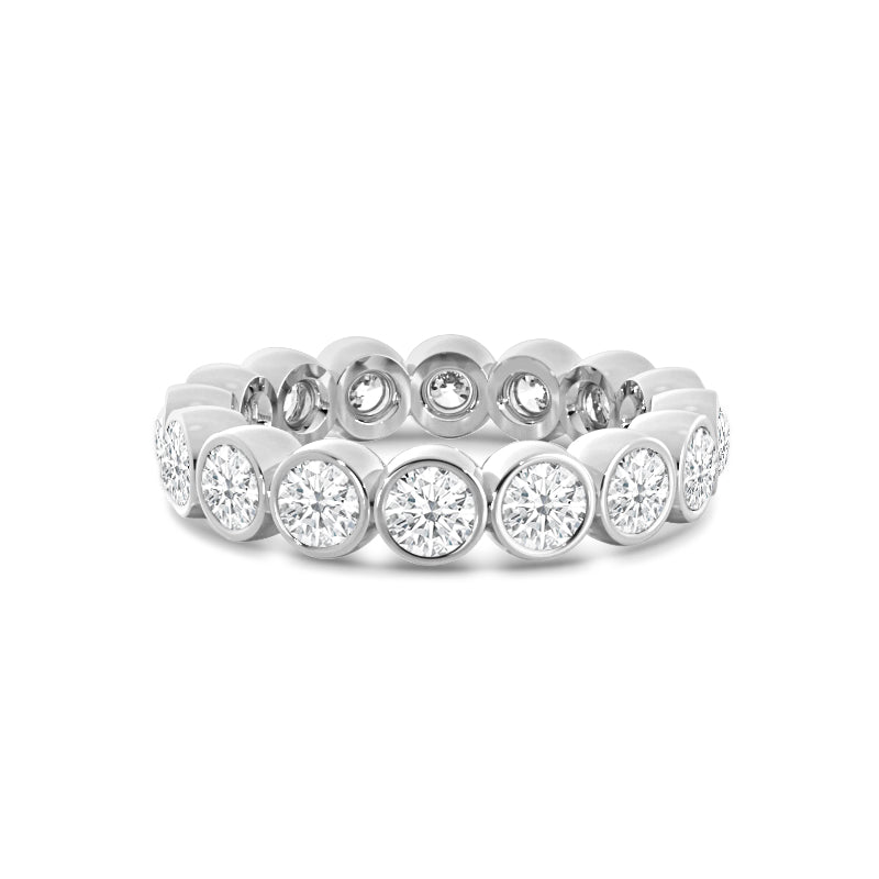 Scalloped Bezel Diamond Eternity Ring with Platinum / Lab / 1 9/10 Cut Diamond in 14KT Platinum / Lab / 1 9/10 view 1
