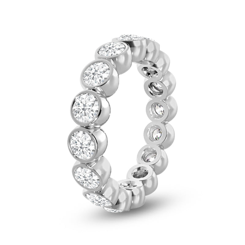 Scalloped Bezel Diamond Eternity Ring with Platinum / Lab / 1 9/10 Cut Diamond in 14KT Platinum / Lab / 1 9/10 view 2
