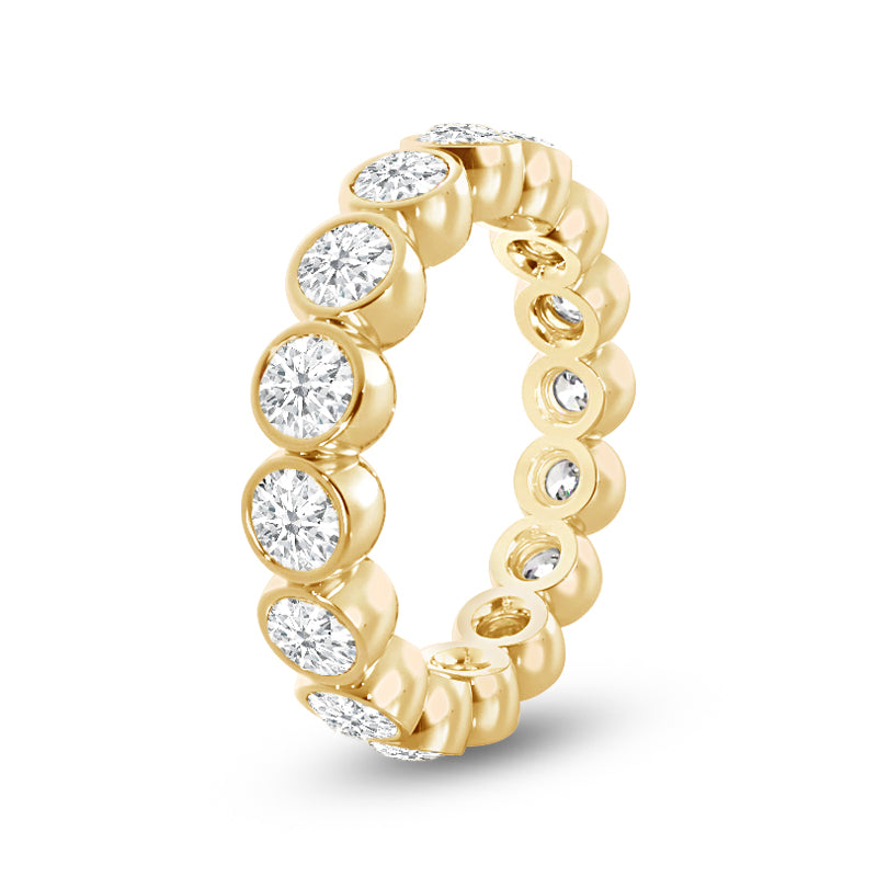 Scalloped Bezel Diamond Eternity Ring with 18KT Yellow Gold / Lab / 1 9/10 Cut Diamond in 14KT Yellow Gold / Lab / 1 9/10 view 2
