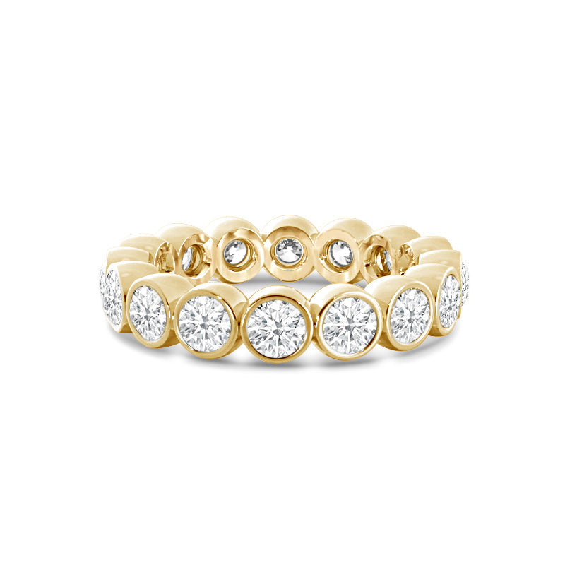 Scalloped Bezel Diamond Eternity Ring with 18KT Yellow Gold / Lab / 3 3/4 Cut Diamond in 14KT Yellow Gold / Lab / 3 3/4 view 1
