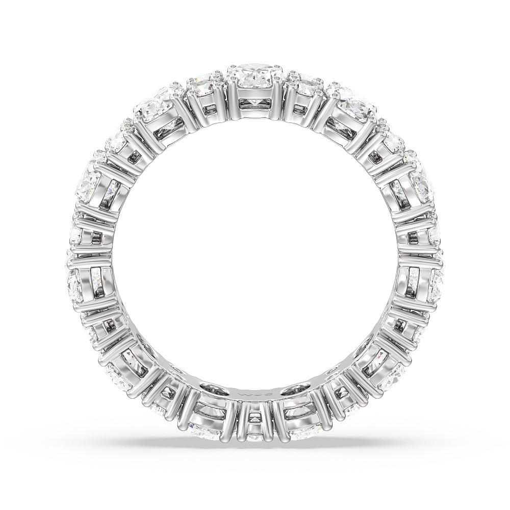 Oval & Rounds Station Eternity Ring with Platinum / Natural / 4 5/8 Cut Diamond in 14KT Platinum / Natural / 4 5/8 view 3
