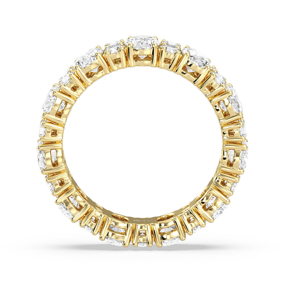 Oval & Rounds Station Eternity Ring with 18KT Yellow Gold / Natural / 4 5/8 Cut Diamond in 14KT Yellow Gold / Natural / 4 5/8 view 3
