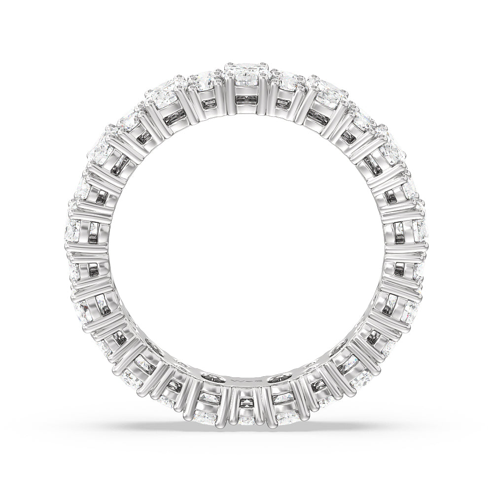 Oval & Rounds Station Eternity Ring with Platinum / Natural / 3 1/2 Cut Diamond in 14KT Platinum / Natural / 3 1/2 view 3
