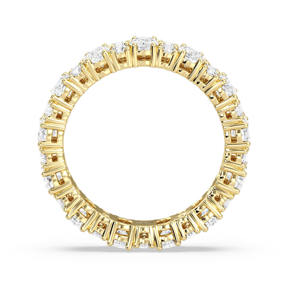 Oval & Rounds Station Eternity Ring with 18KT Yellow Gold / Natural / 3 1/2 Cut Diamond in 14KT Yellow Gold / Natural / 3 1/2 view 3
