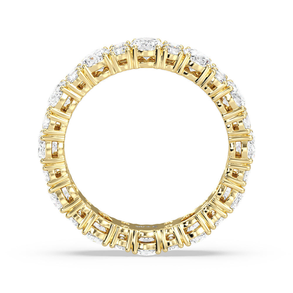 Oval & Rounds Station Eternity Ring with 18KT Yellow Gold / Natural / 4 Cut Diamond in 14KT Yellow Gold / Natural / 4 view 3
